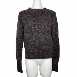 LEITH Wool Mohair Cable Knit Sweater Marled XS